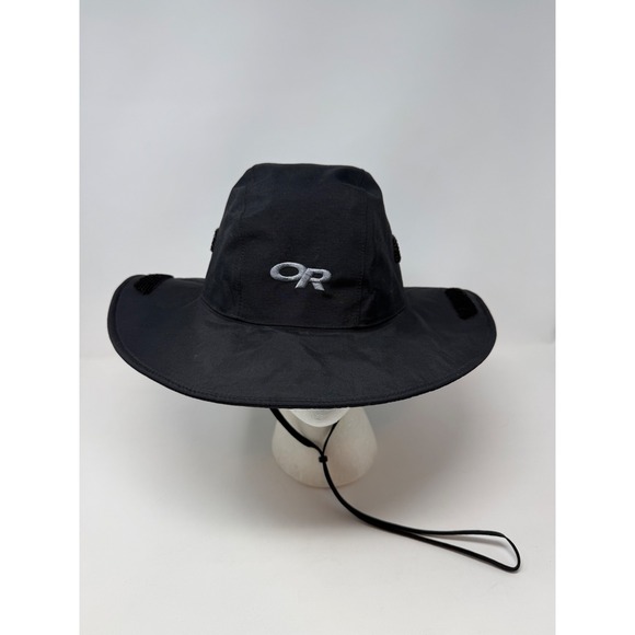 Outdoor Research Hat Mens Medium Black Gore-Tex Seattle Sombrero Rain Waterproof - Picture 2 of 7